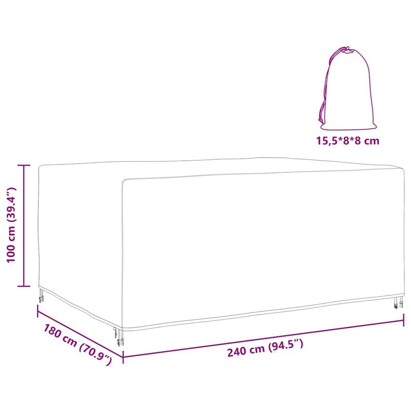 Casa si Gradina - Textile si covoare - Huse pentru mobilier - Husa pentru mobilier de exterior Negru 240 x 180 x 100 cm 210D - Infinity.ro