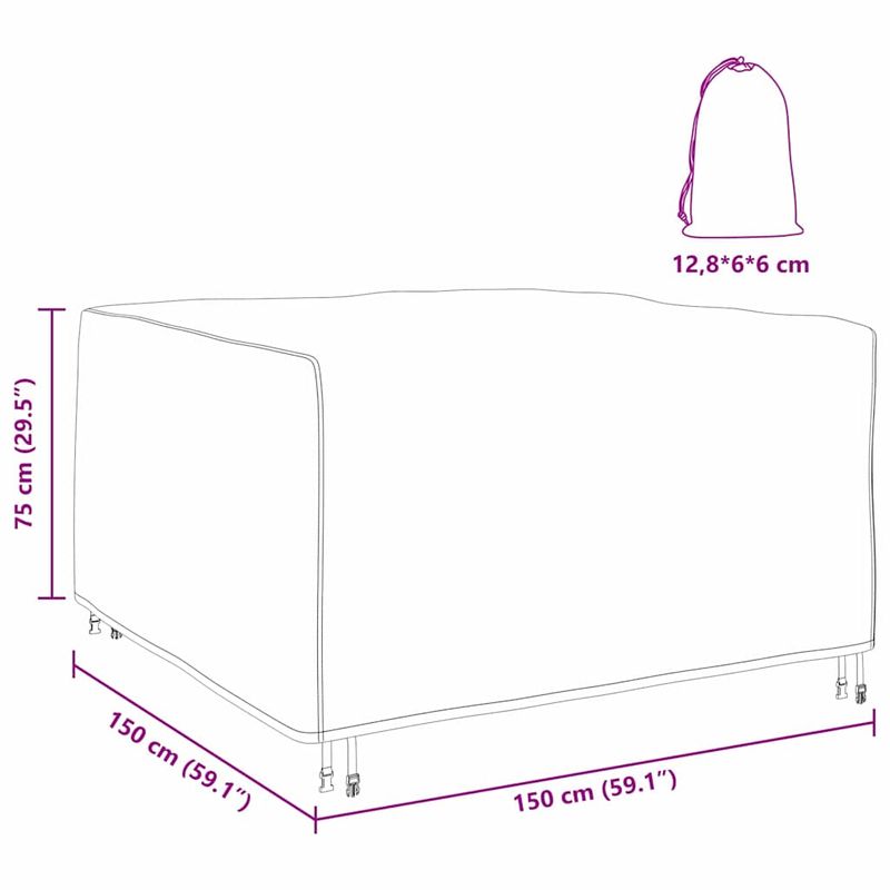 Casa si Gradina - Textile si covoare - Huse pentru mobilier - Husa pentru mobilier de exterior Negru 150 x 150 x 75 cm 210D - Infinity.ro