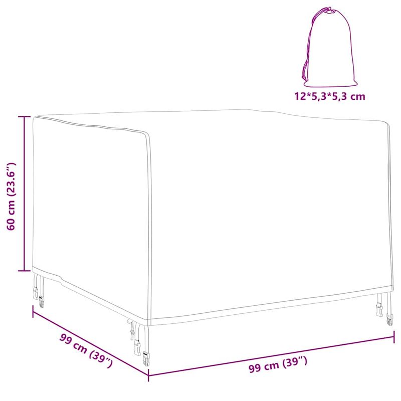 Casa si Gradina - Textile si covoare - Huse pentru mobilier - Husa pentru mobilier de exterior 99 x 99 x 60 cm - Infinity.ro