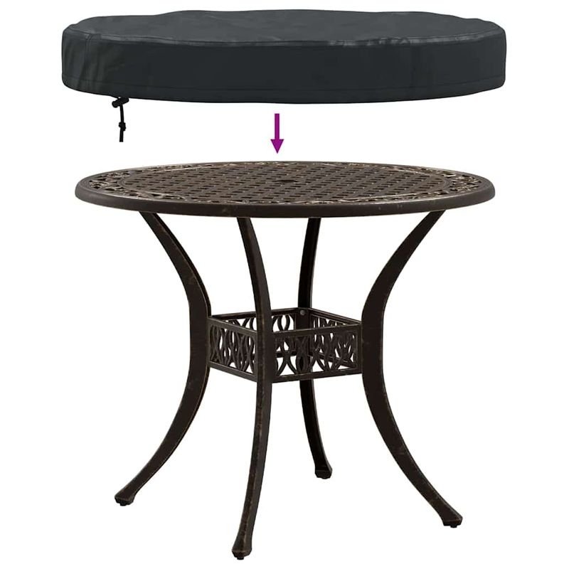 Casa si Gradina - Textile si covoare - Huse pentru mobilier - Husa pentru masa exterioara Negru 72 x 72 x 10 cm Material 600D - Infinity.ro