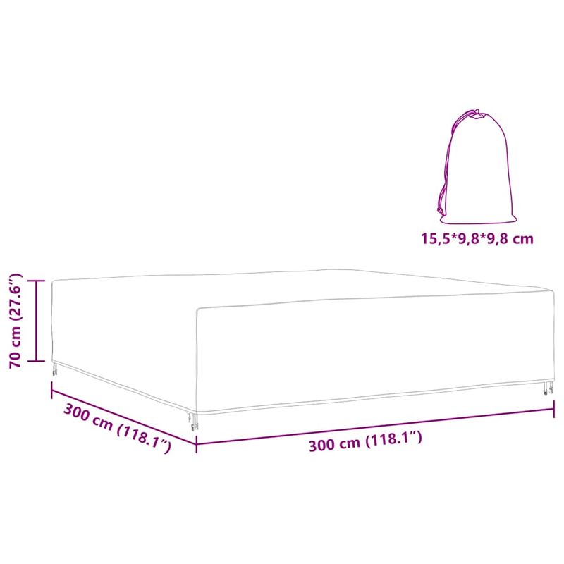 Casa si Gradina - Textile si covoare - Huse pentru mobilier - Husa pentru mobilier de exterior Negru 300 x 300 x 70 cm 600D - Infinity.ro