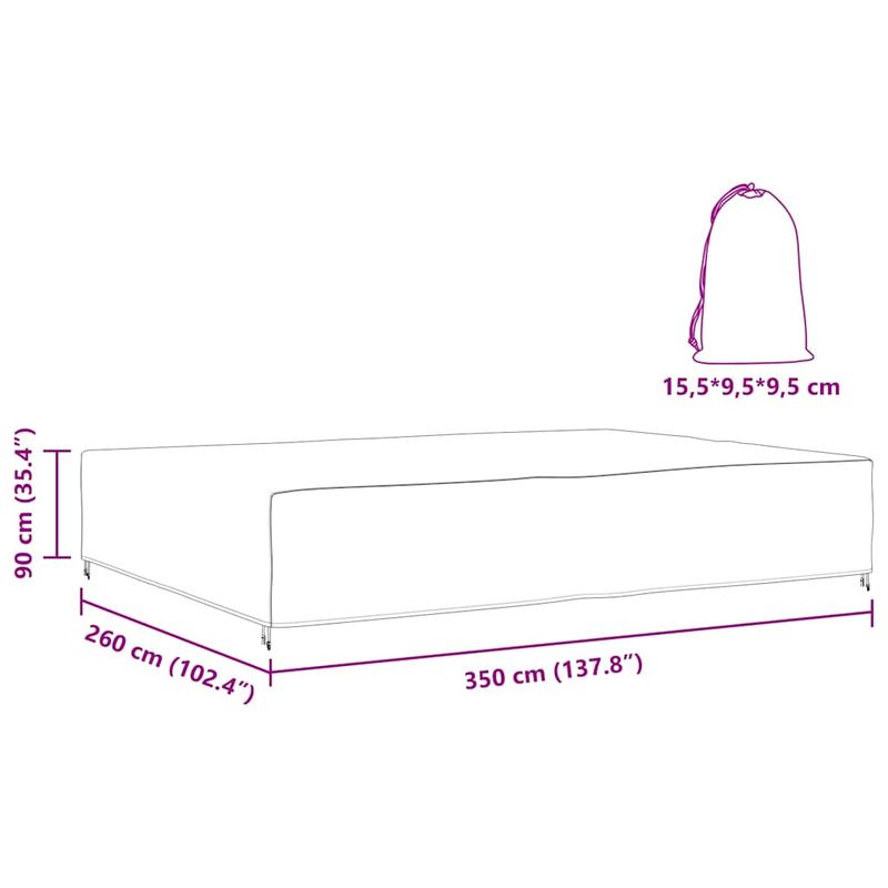 Casa si Gradina - Textile si covoare - Huse pentru mobilier - Husa pentru mobilier de exterior Negru 350 x 260 x 90 cm 600D - Infinity.ro