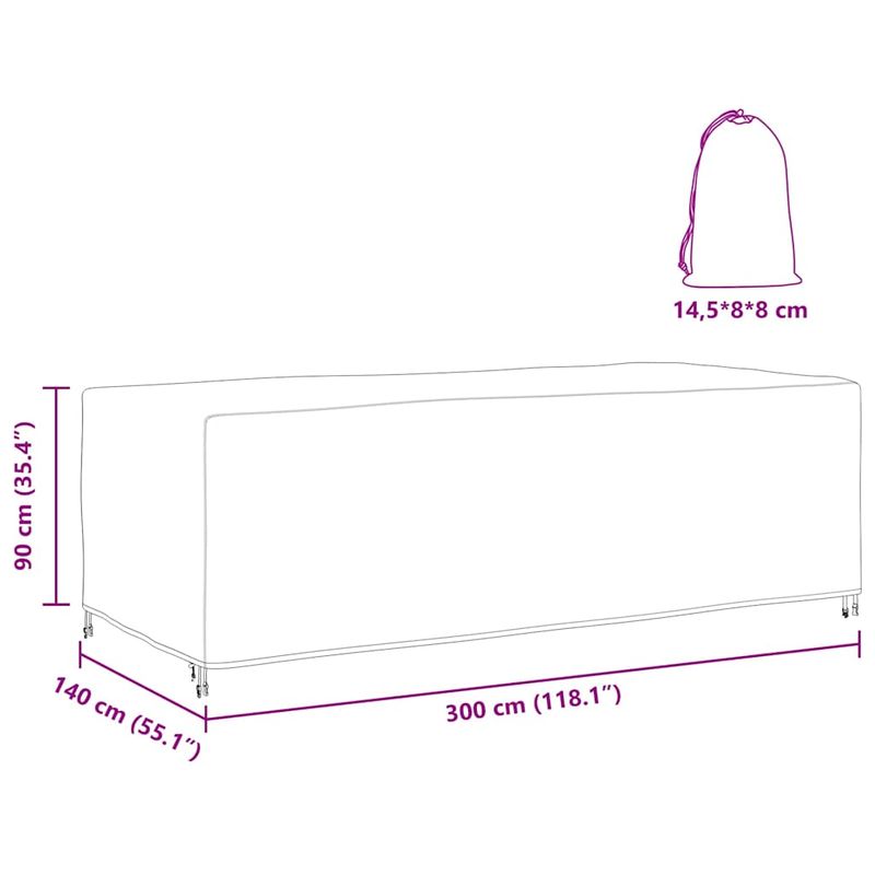 Casa si Gradina - Textile si covoare - Huse pentru mobilier - Husa pentru mobilier de exterior Negru 300 x 140 x 90 cm 420D - Infinity.ro