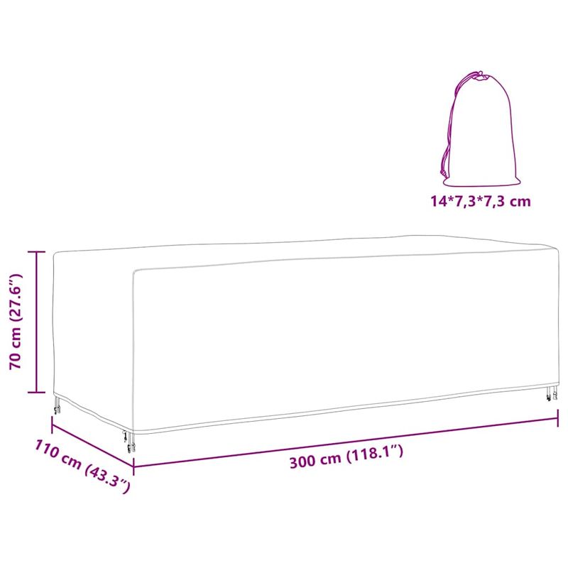 Casa si Gradina - Textile si covoare - Huse pentru mobilier - Husa pentru mobilier de exterior Negru 300 x 110 x 70 cm 210D - Infinity.ro