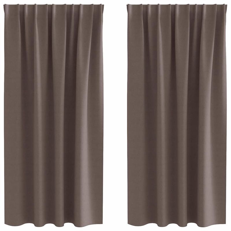 Casa si Gradina - Textile si covoare - Perdele si draperii - Perdele - Perdele cu perdele 2 pcs Maro inchis Poliester - Infinity.ro