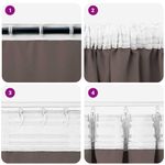 Casa si Gradina - Textile si covoare - Perdele si draperii - Perdele - Perdele cu perdele 2 pcs Maro inchis Poliester - Infinity.ro