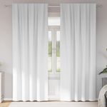 Casa si Gradina - Textile si covoare - Perdele si draperii - Perdele - Perdele cu perdele 2 pcs Alb Stralucitor Poliester - Infinity.ro