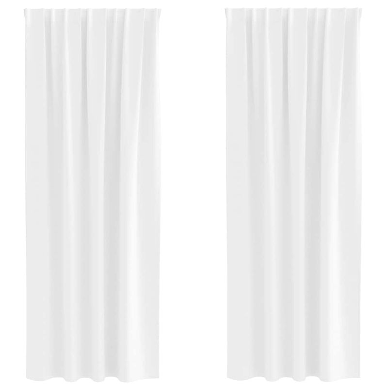 Casa si Gradina - Textile si covoare - Perdele si draperii - Perdele - Perdele cu perdele 2 pcs Alb Stralucitor Poliester - Infinity.ro