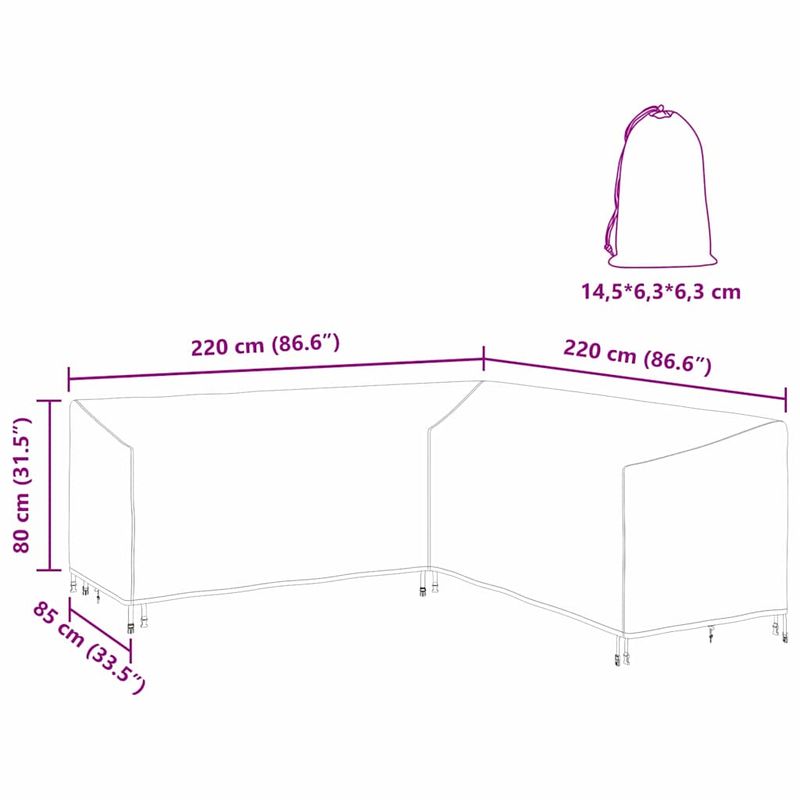 Casa si Gradina - Textile si covoare - Huse pentru mobilier - Husa pentru mobilier de exterior 220 x 220 x 80 cm - Infinity.ro