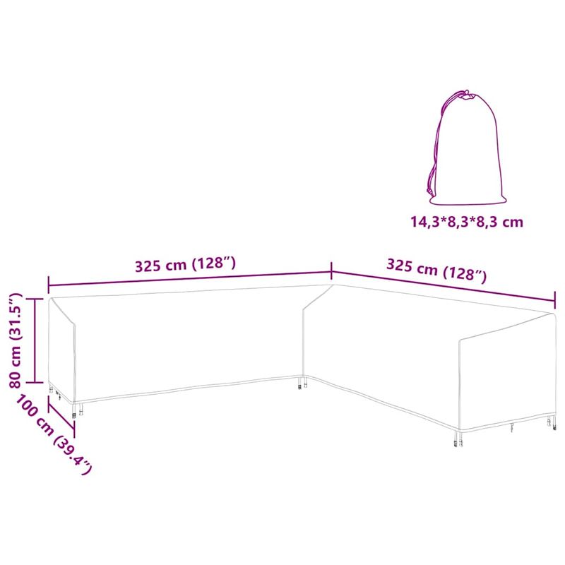 Casa si Gradina - Textile si covoare - Huse pentru mobilier - Husa pentru mobilier de exterior 325 x 325 x 80 cm - Infinity.ro