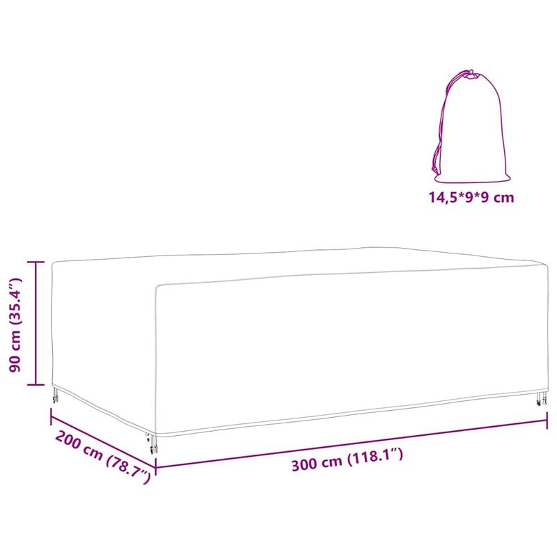 Casa si Gradina - Textile si covoare - Huse pentru mobilier - Husa pentru mobilier de exterior Negru 300 x 200 x 90 cm 420D - Infinity.ro