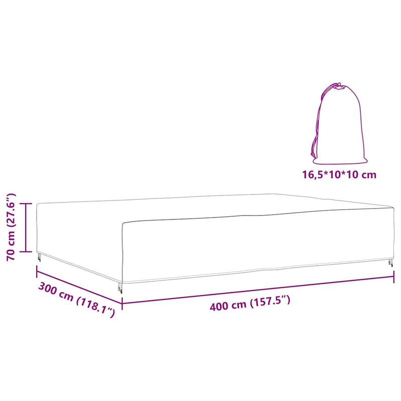 Casa si Gradina - Textile si covoare - Huse pentru mobilier - Husa pentru mobilier de exterior Negru 400 x 300 x 70 cm 600D - Infinity.ro