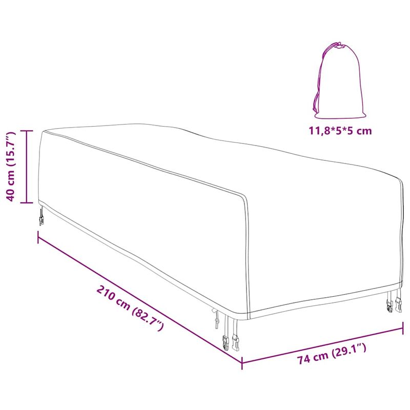 Casa si Gradina - Textile si covoare - Huse pentru mobilier - Husa pentru mobilier de exterior 210 x 74 x 40 cm - Infinity.ro