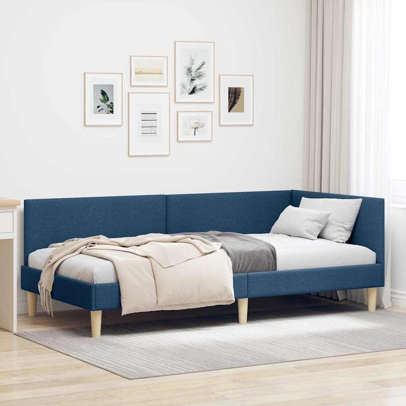 Casa si Gradina - Mobilier - Paturi si accesorii - Paturi - Cadru de pat coltar Altele cu headboard albastru 80 x 200 cm - Infinity.ro