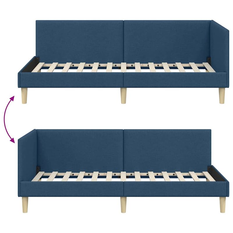 Casa si Gradina - Mobilier - Paturi si accesorii - Paturi - Cadru de pat coltar Altele cu headboard albastru 80 x 200 cm - Infinity.ro