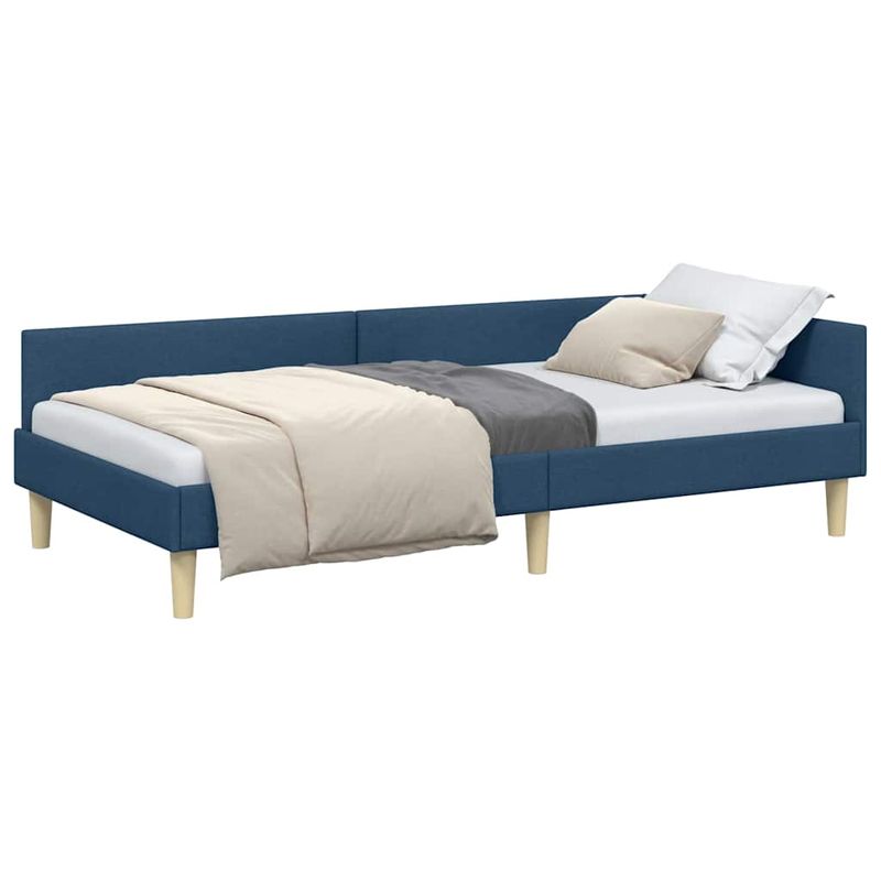 Casa si Gradina - Mobilier - Paturi si accesorii - Paturi - Cadru de pat coltar Altele cu headboard albastru 90 x 200 cm - Infinity.ro