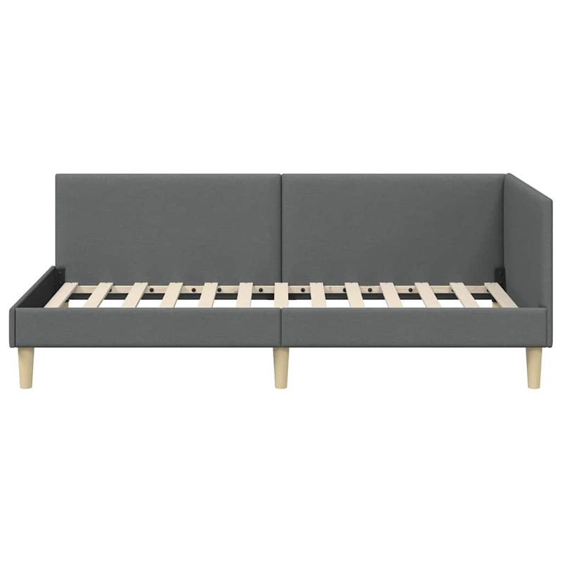 Casa si Gradina - Mobilier - Paturi si accesorii - Paturi - Cadru de pat coltar Altele cu headboard Gri inchis 80 x 200 cm - Infinity.ro
