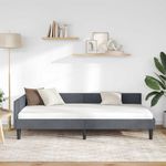 Casa si Gradina - Mobilier - Paturi si accesorii - Paturi - Cadru de pat coltar cu headboard Manual Gri inchis 80 x 200 cm - Infinity.ro