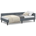 Casa si Gradina - Mobilier - Paturi si accesorii - Paturi - Cadru de pat coltar cu headboard Manual Gri inchis 90 x 200 cm - Infinity.ro