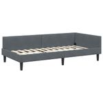 Casa si Gradina - Mobilier - Paturi si accesorii - Paturi - Cadru de pat coltar cu headboard Manual Gri inchis 90 x 200 cm - Infinity.ro