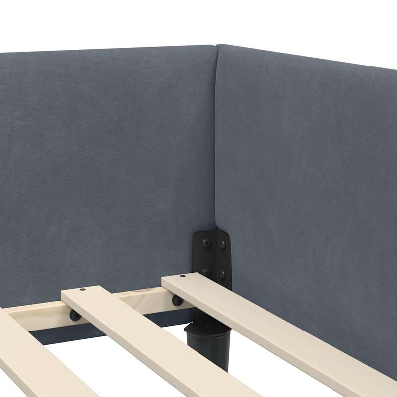Casa si Gradina - Mobilier - Paturi si accesorii - Paturi - Cadru de pat coltar cu headboard Manual Gri inchis 90 x 200 cm - Infinity.ro