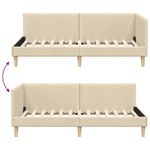 Casa si Gradina - Mobilier - Paturi si accesorii - Paturi - Cadru de pat coltar Altele cu headboard Crem 100 x 200 cm - Infinity.ro