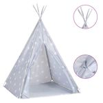 Jucarii, Copii si Bebe - Jucarii si jocuri - Jucarii de exterior - Spatii de joaca si accesorii - Cort de copii teepee cu geanta, gri, 115x115x160 cm, poliester - Infinity.ro