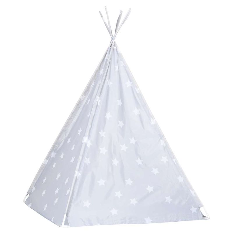 Jucarii, Copii si Bebe - Jucarii si jocuri - Jucarii de exterior - Spatii de joaca si accesorii - Cort de copii teepee cu geanta, gri, 115x115x160 cm, poliester - Infinity.ro