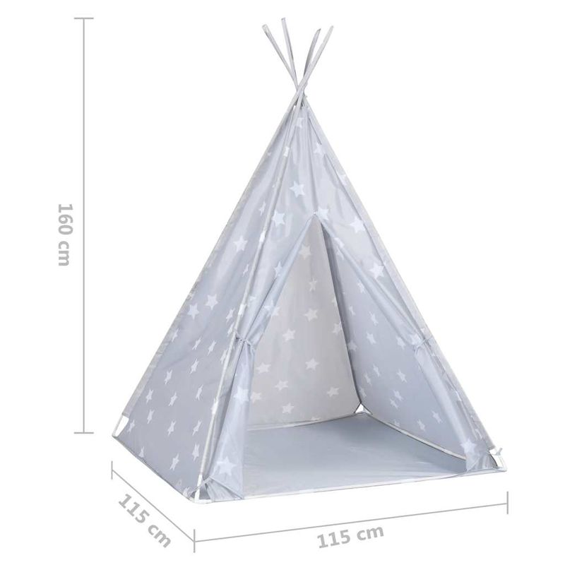 Jucarii, Copii si Bebe - Jucarii si jocuri - Jucarii de exterior - Spatii de joaca si accesorii - Cort de copii teepee cu geanta, gri, 115x115x160 cm, poliester - Infinity.ro