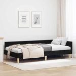 Casa si Gradina - Mobilier - Paturi si accesorii - Paturi - Cadru de pat coltar Altele cu headboard Negru 90 x 200 cm - Infinity.ro