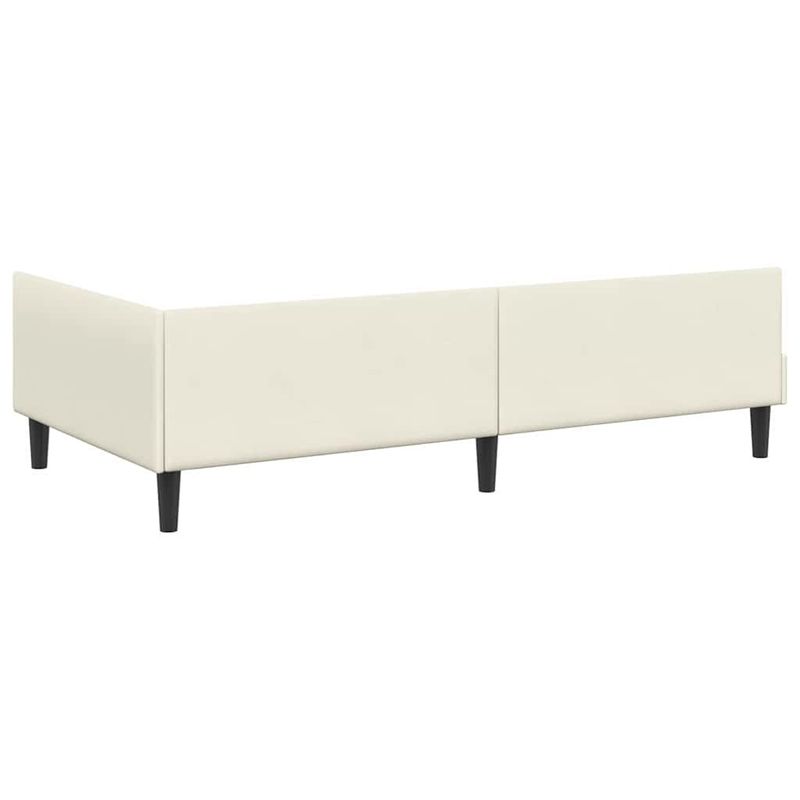 Casa si Gradina - Mobilier - Paturi si accesorii - Paturi - Cadru de pat coltar Crem 80 x 200 cm Catifea si lemn laminat - Infinity.ro