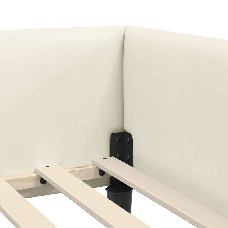 Casa si Gradina - Mobilier - Paturi si accesorii - Paturi - Cadru de pat coltar Crem 80 x 200 cm Catifea si lemn laminat - Infinity.ro