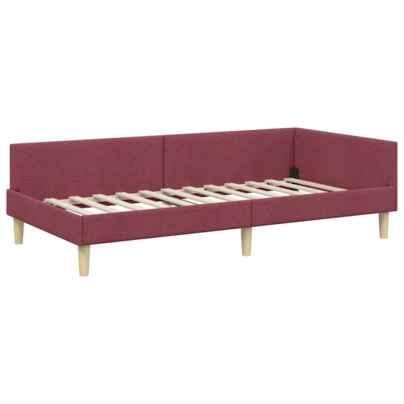 Casa si Gradina - Mobilier - Paturi si accesorii - Paturi - Cadru de pat coltar Altele cu headboard bordo 90 x 200 cm - Infinity.ro
