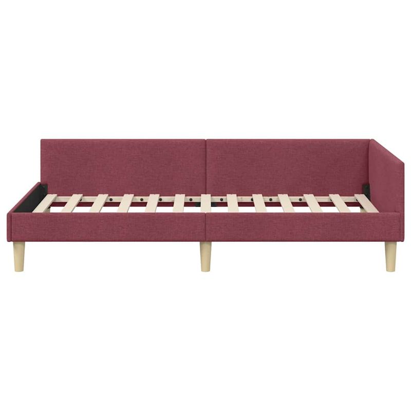 Casa si Gradina - Mobilier - Paturi si accesorii - Paturi - Cadru de pat coltar Altele cu headboard bordo 90 x 200 cm - Infinity.ro