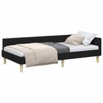 Casa si Gradina - Mobilier - Paturi si accesorii - Paturi - Cadru de pat coltar Altele cu headboard Negru 100 x 200 cm - Infinity.ro