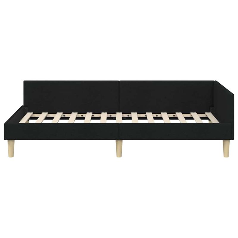 Casa si Gradina - Mobilier - Paturi si accesorii - Paturi - Cadru de pat coltar Altele cu headboard Negru 100 x 200 cm - Infinity.ro