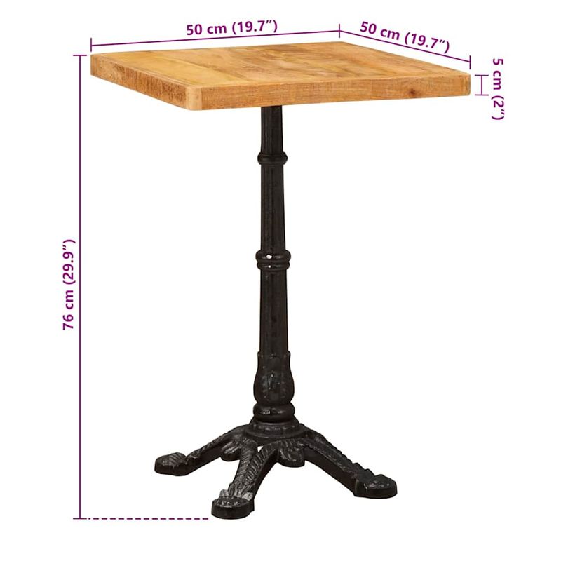 Casa si Gradina - Mobilier - Mese si birouri - Mese bucatarie si dining - Masa bistro Maro 50 x 50 x 76 cm Lemn masiv de mango - Infinity.ro