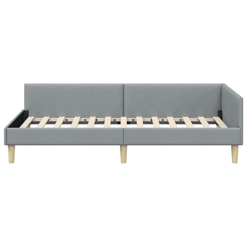Casa si Gradina - Mobilier - Paturi si accesorii - Paturi - Cadru de pat coltar Altele cu headboard Gri deschis 90 x 190 cm - Infinity.ro