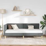 Casa si Gradina - Mobilier - Paturi si accesorii - Paturi - Cadru de pat coltar Altele cu headboard Gri inchis 90 x 190 cm - Infinity.ro