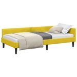 Casa si Gradina - Mobilier - Paturi si accesorii - Paturi - Cadru de pat coltar Galben 90 x 190 cm Catifea si lemn laminat - Infinity.ro