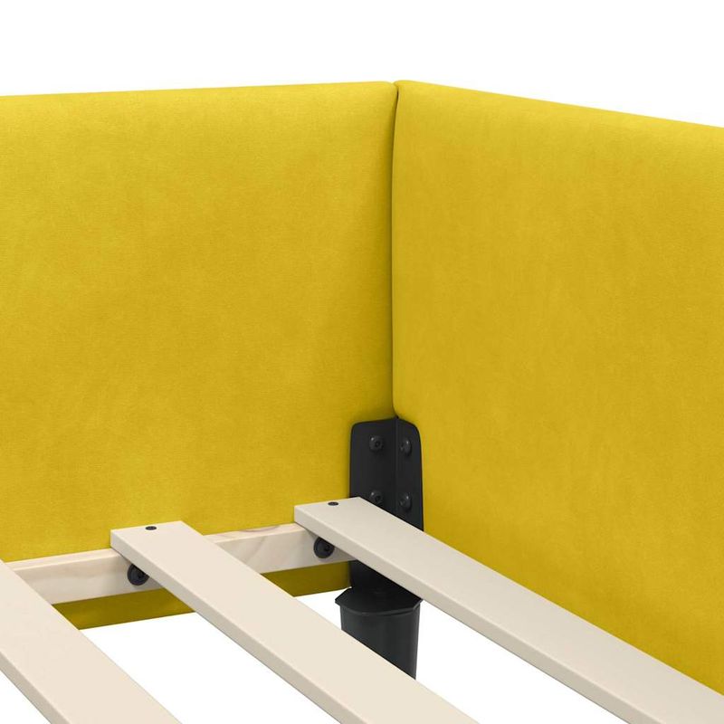 Casa si Gradina - Mobilier - Paturi si accesorii - Paturi - Cadru de pat coltar Galben 90 x 190 cm Catifea si lemn laminat - Infinity.ro