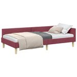 Casa si Gradina - Mobilier - Paturi si accesorii - Paturi - Cadru de pat coltar Altele cu headboard bordo 100 x 200 cm - Infinity.ro