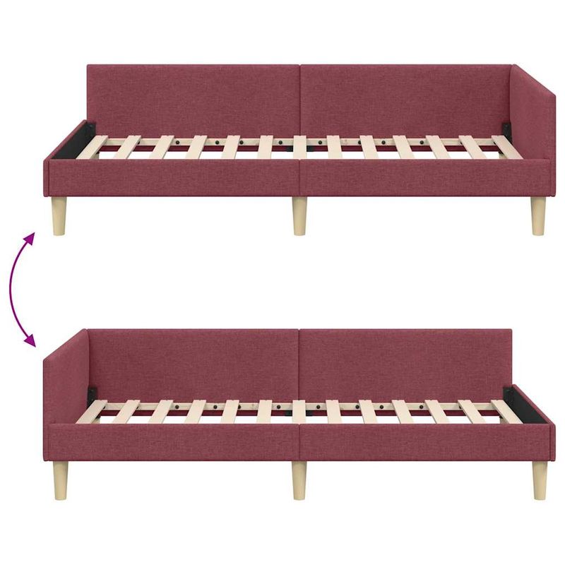 Casa si Gradina - Mobilier - Paturi si accesorii - Paturi - Cadru de pat coltar Altele cu headboard bordo 100 x 200 cm - Infinity.ro