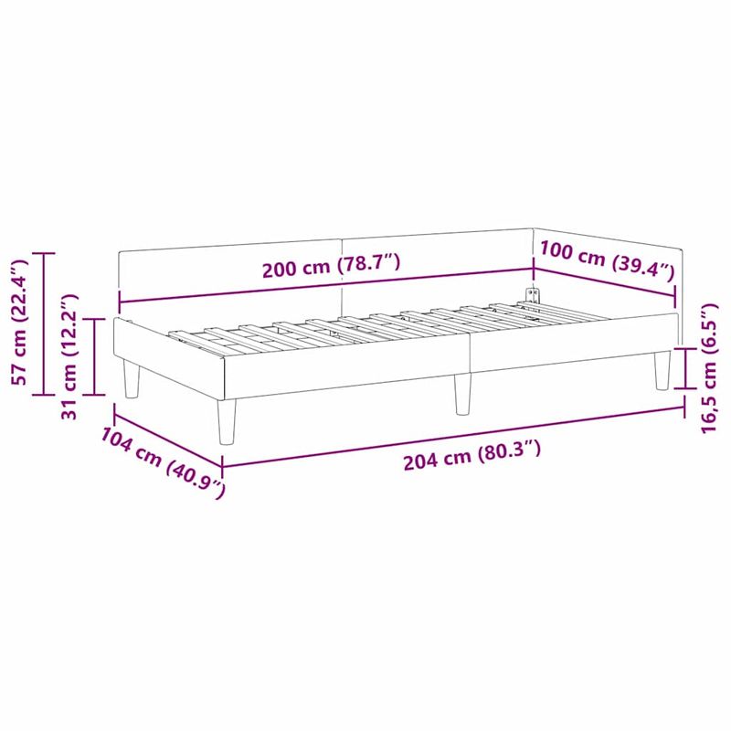 Casa si Gradina - Mobilier - Paturi si accesorii - Paturi - Cadru de pat coltar Altele cu headboard bordo 100 x 200 cm - Infinity.ro