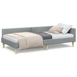 Casa si Gradina - Mobilier - Paturi si accesorii - Paturi - Cadru de pat coltar Altele cu headboard Gri deschis 90 x 200 cm - Infinity.ro