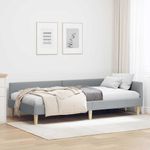 Casa si Gradina - Mobilier - Paturi si accesorii - Paturi - Cadru de pat coltar Altele cu headboard Gri deschis 80 x 200 cm - Infinity.ro