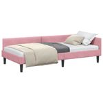 Casa si Gradina - Mobilier - Paturi si accesorii - Paturi - Cadru de pat coltar Roz 80 x 200 cm Catifea si lemn laminat - Infinity.ro