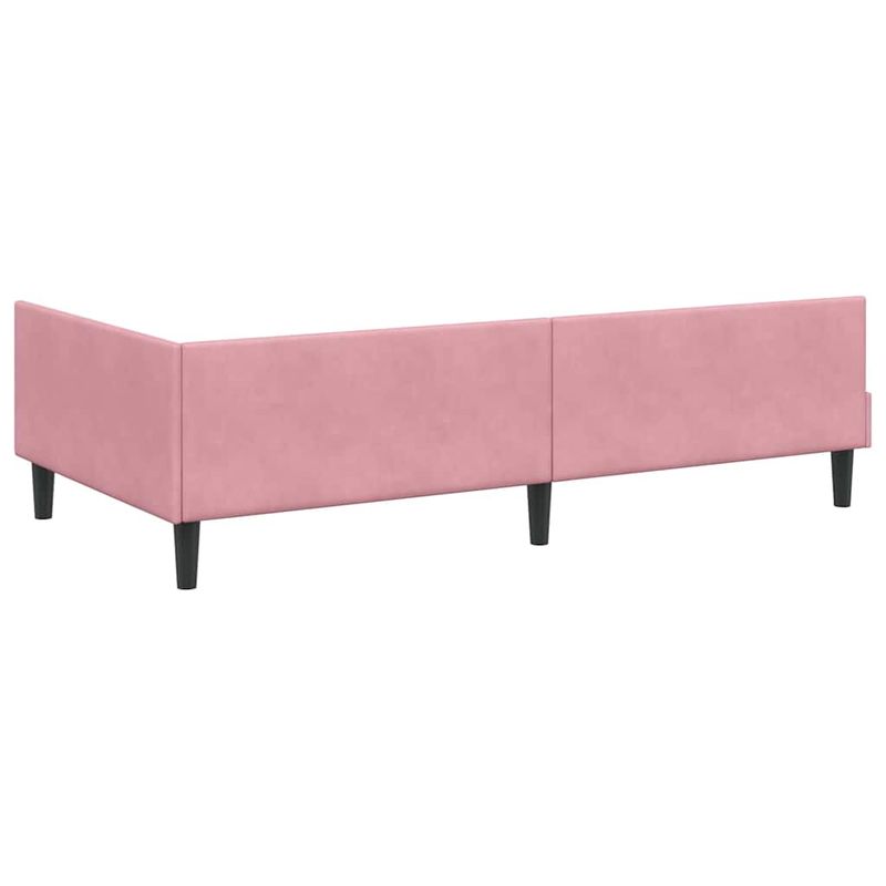 Casa si Gradina - Mobilier - Paturi si accesorii - Paturi - Cadru de pat coltar Roz 80 x 200 cm Catifea si lemn laminat - Infinity.ro