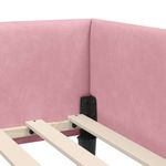 Casa si Gradina - Mobilier - Paturi si accesorii - Paturi - Cadru de pat coltar Roz 80 x 200 cm Catifea si lemn laminat - Infinity.ro