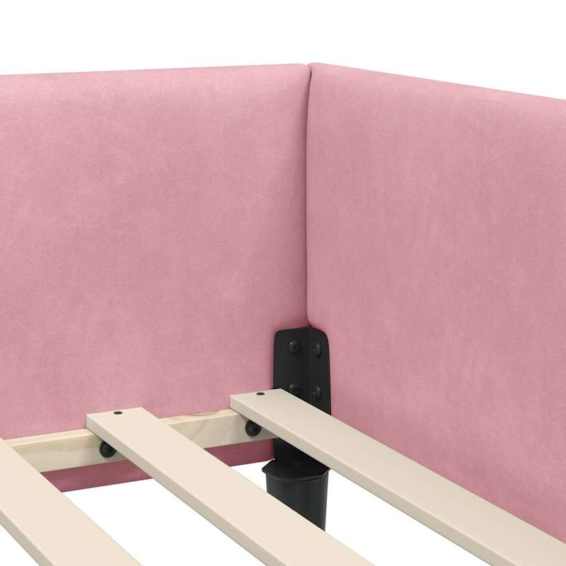 Casa si Gradina - Mobilier - Paturi si accesorii - Paturi - Cadru de pat coltar Roz 80 x 200 cm Catifea si lemn laminat - Infinity.ro